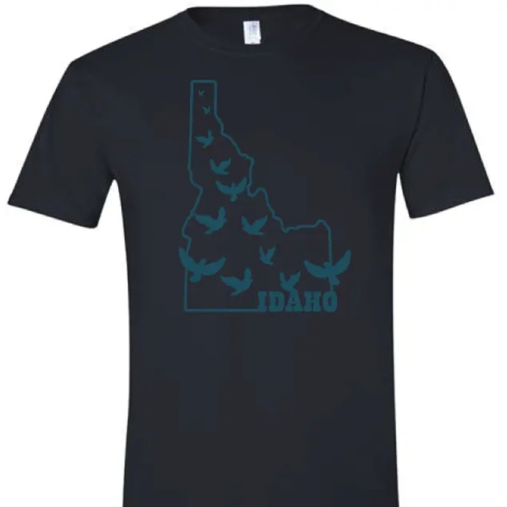 Graphic Tee Size XL Idaho birds Men's Women's Black - Picture 2 of 3